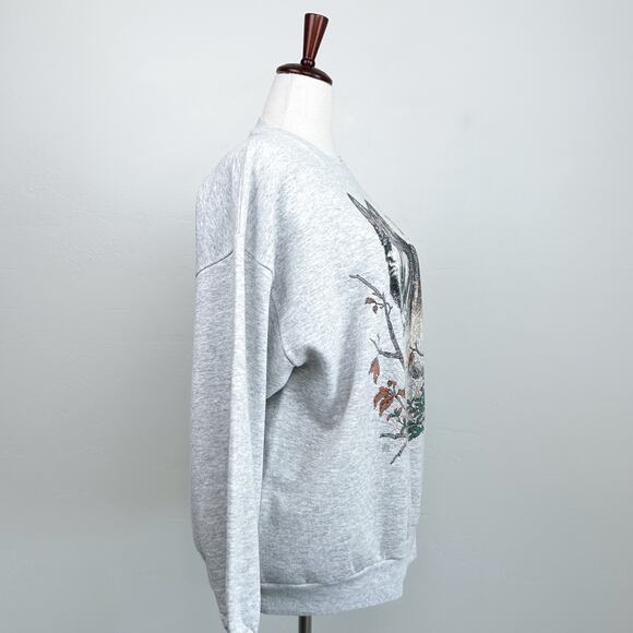 Vintage Tultex Wolf Nature Graphics Grey Crewneck Sweatshirt - Picture 5 of 7